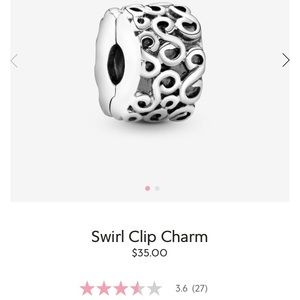 Pandora swirl clip charm